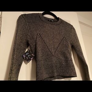 Cropped sparkly stretch top